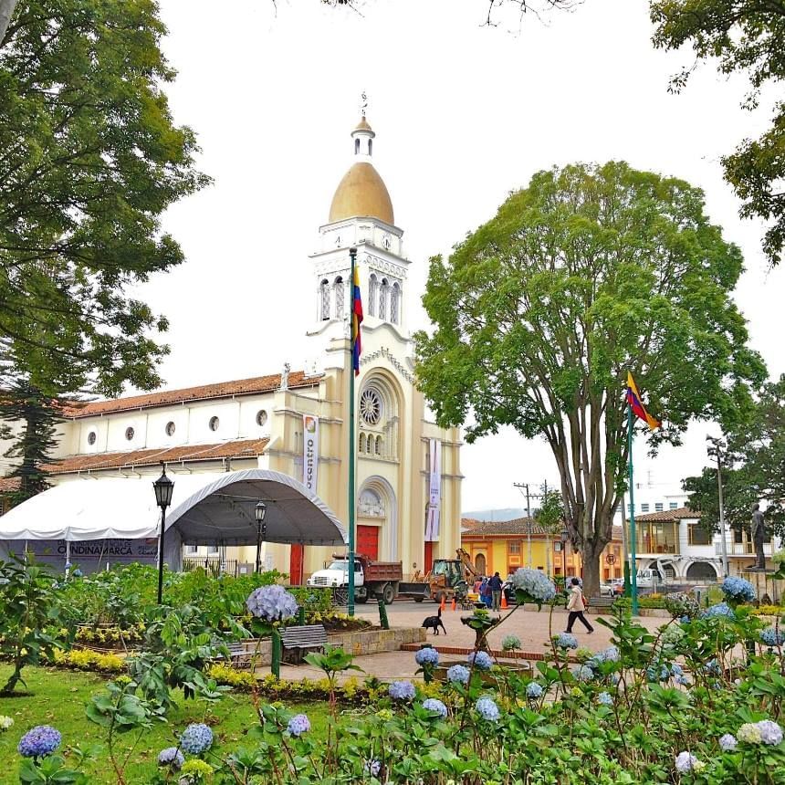 Exterior of Cajicá Main Park in Colombia near DOT Hotels