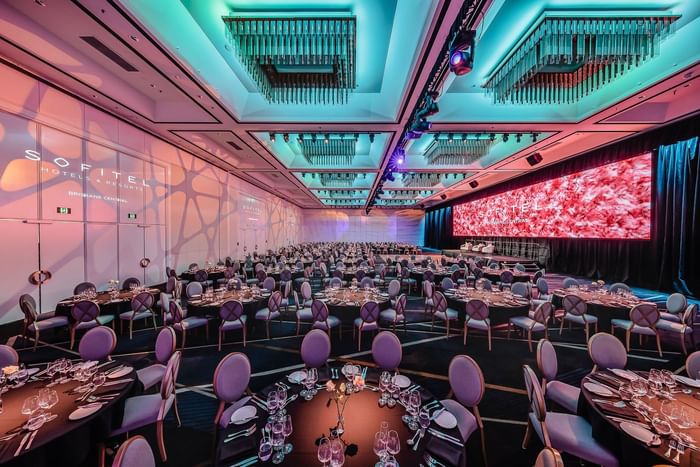 Banquet set-up in Ballroom Le Grand at Sofitel Brisbane Central