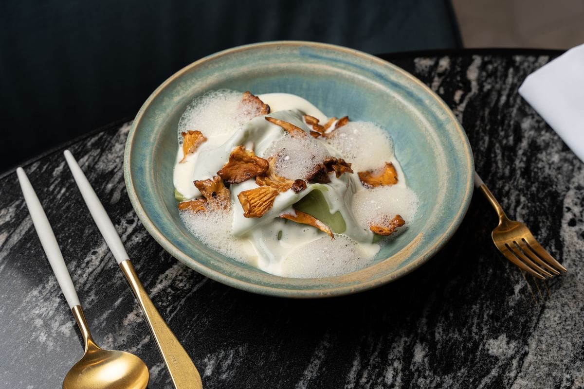 Bowl of food served in bio restaurant Barcelona at Almanac Hotels