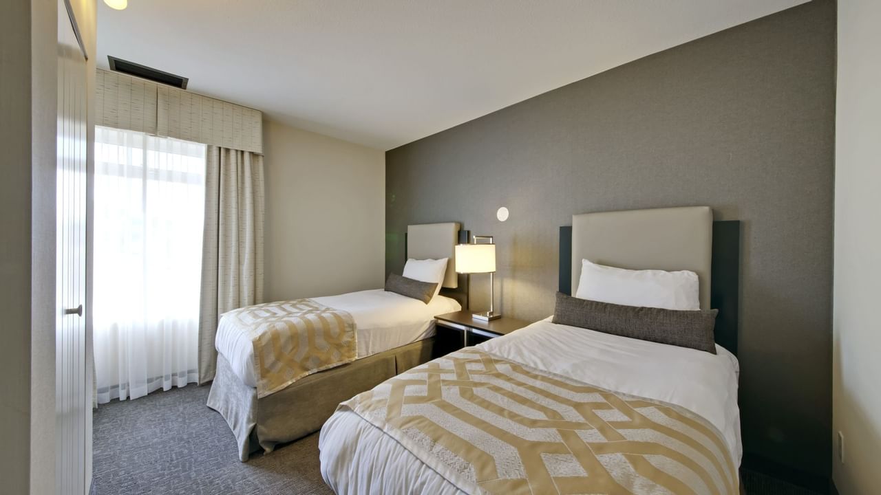 Two beds in hotel room