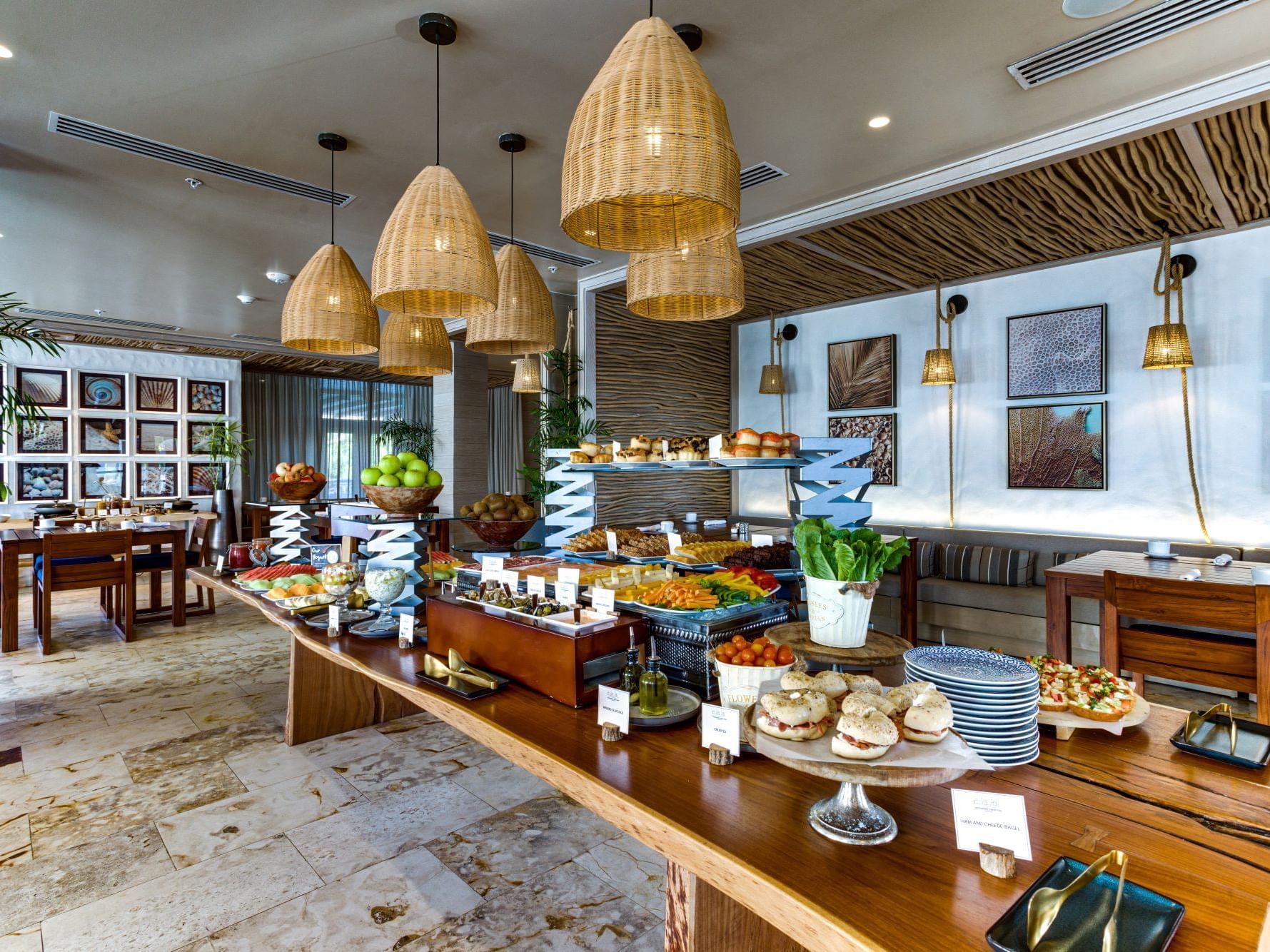 Sea Salt Buffet area in The Terrace at Alaia Belize Autograph Collection