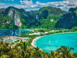 Aerial view of Phi Phi Island near Hop Inn Hotel