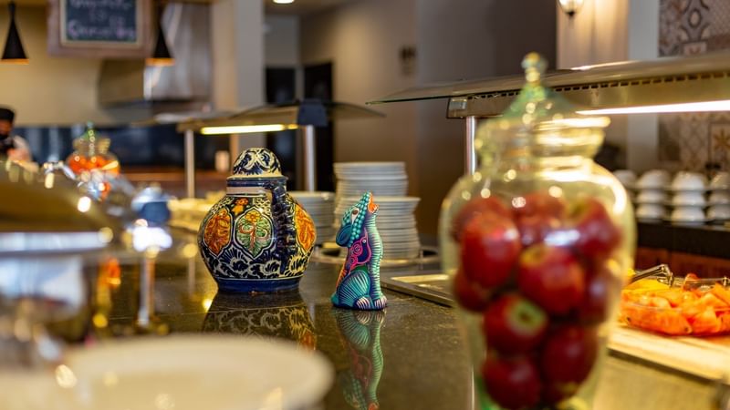 Close-up of ornaments in Restaurant Papagayo at Gamma Hotels