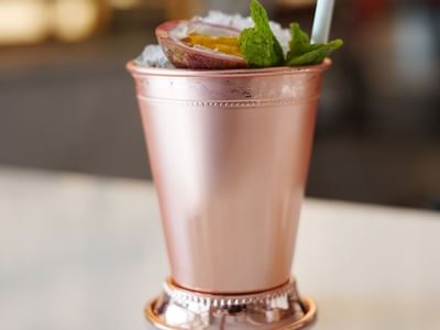 Close-up of Mint julep served at Hanoi Daewoo Hotel