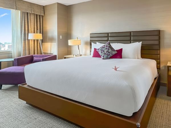 Bedroom of a hotel suite