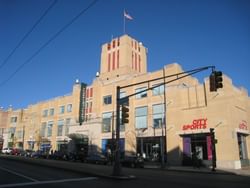 a large building on a street corner