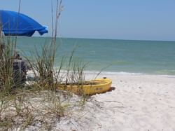 Yellow Kayak at the Vanderbilt beach near Innovation Hotel