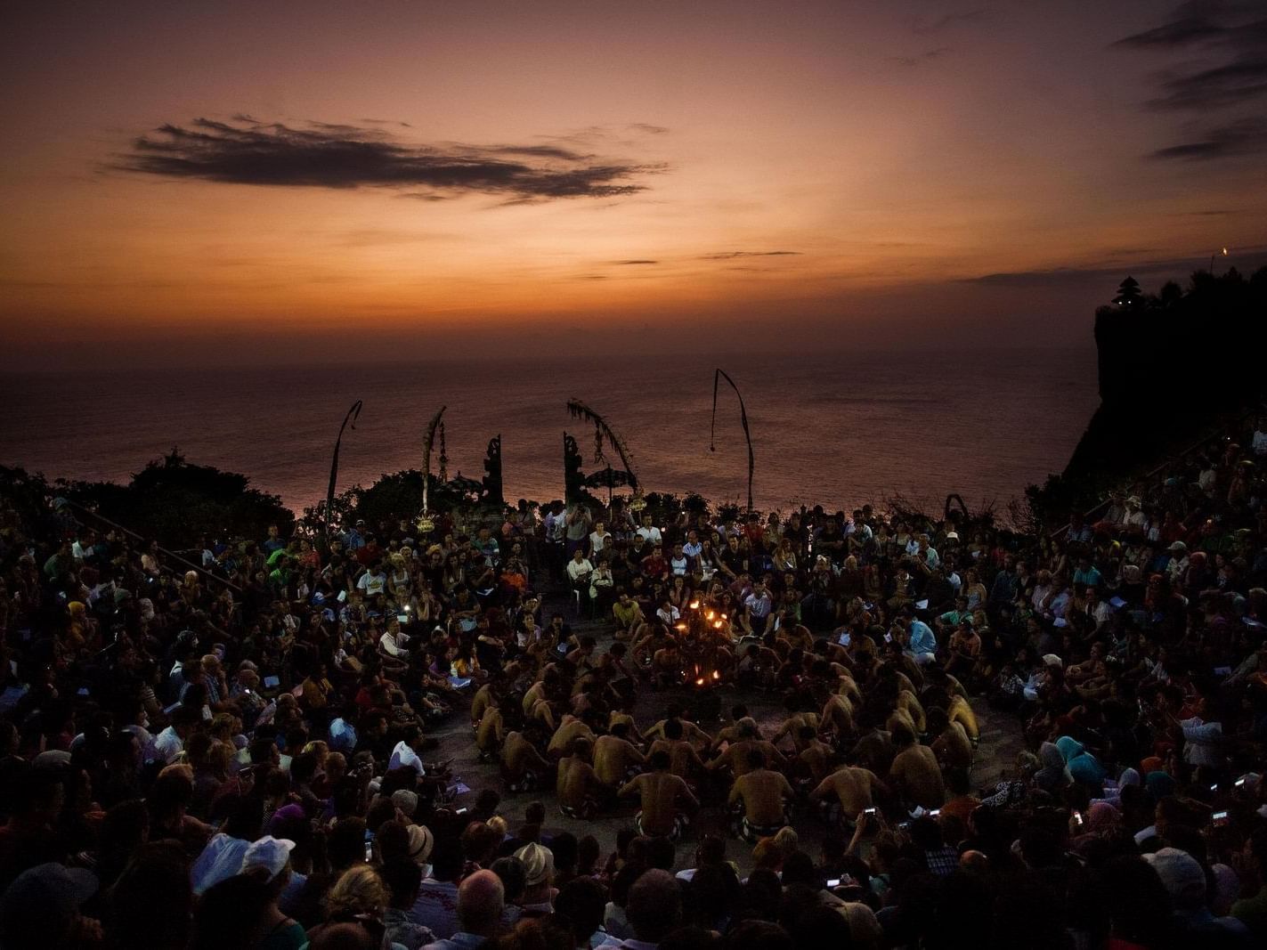 Crowd in Kecak Dance Uluwatu near U Hotels & Resorts