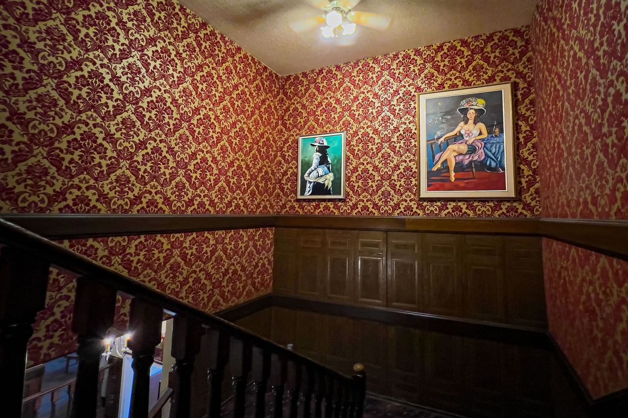 Wall art and stairs in The Downtown