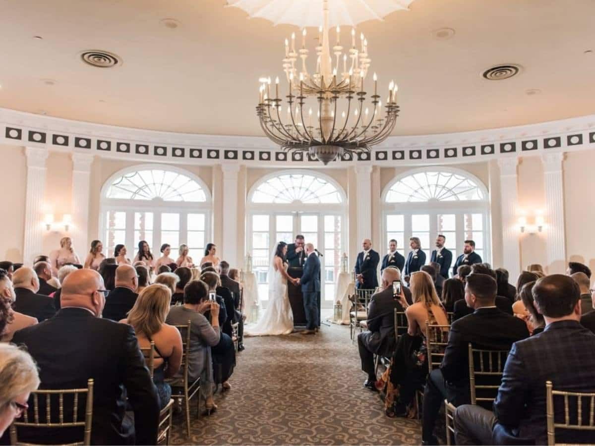 wedding ceremony in the oval room at berkeley hotel