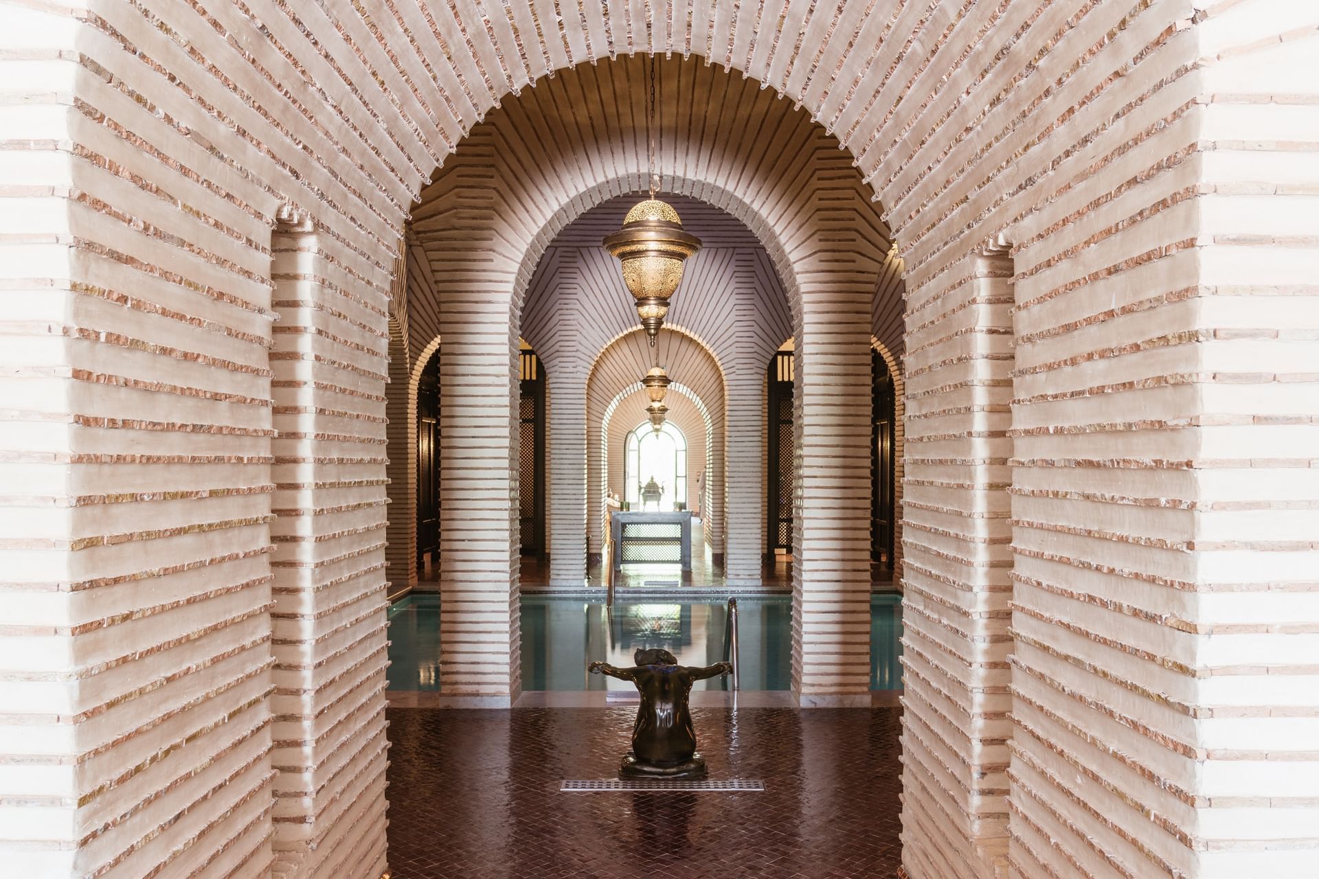 Interior & decor of the hallway in Chenot Spa at Selman Marrakech