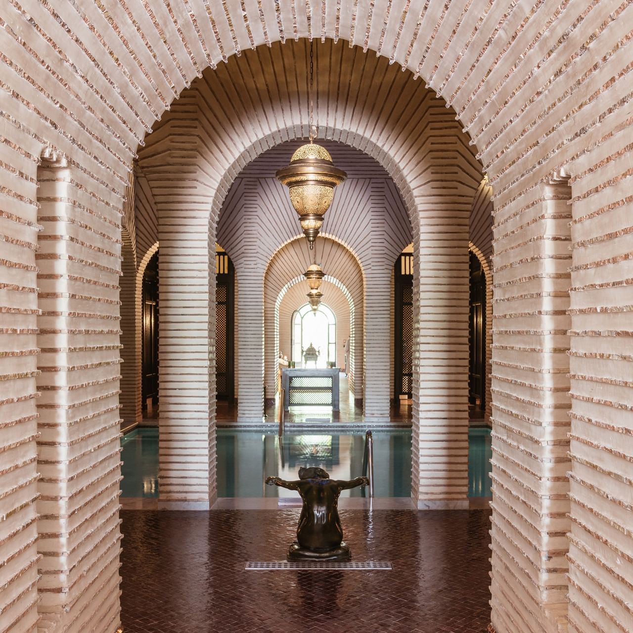 Interior & decor of the hallway in Chenot Spa at Selman Marrakech