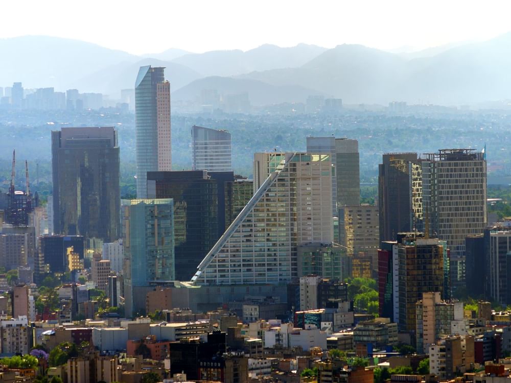 Downtown Mexico City view near La Colección Resorts