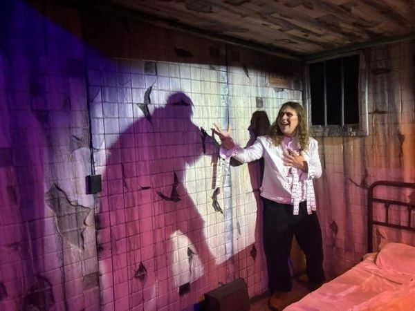 Count Dracula and his assistant in the Swamp Ghost Museum during Gators, Ghosts and Goblins.