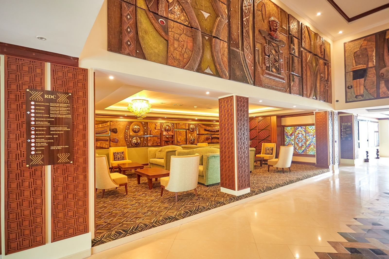 Lounge area in the Hotel Lobby at Goma Serena Hotel