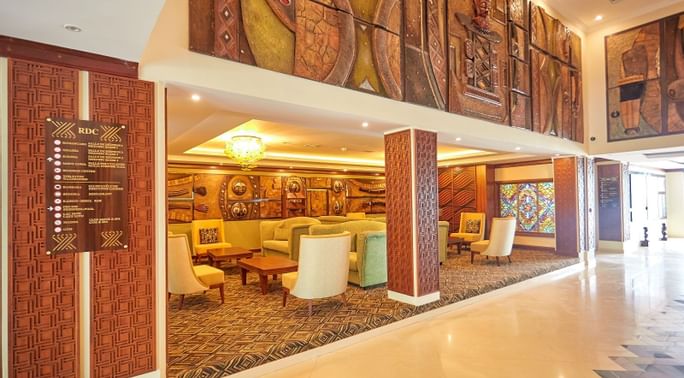 Lounge area in the Hotel Lobby at Goma Serena Hotel