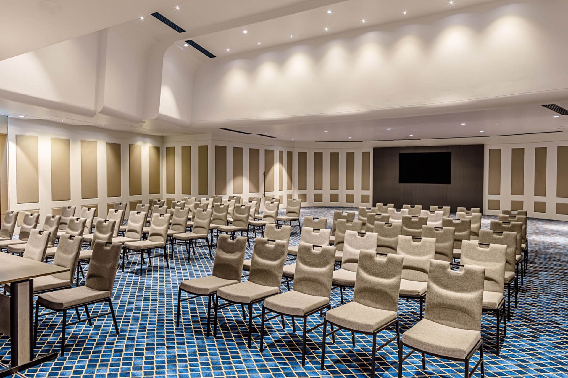 Chairs arranged for a seminar at Paramount Hotel Dubai