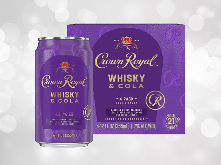 Box and Can of Crown Royal Whisky and Cola