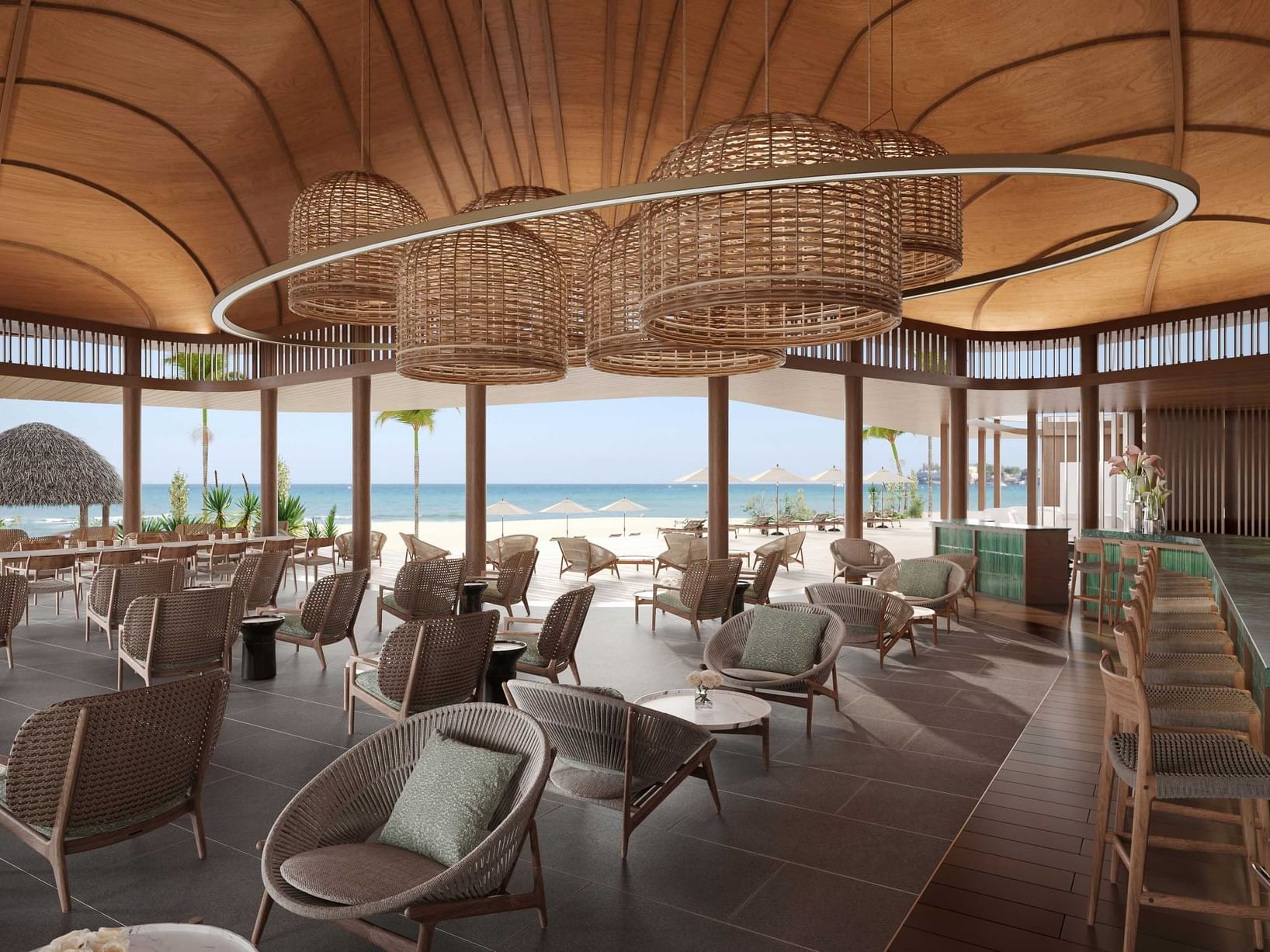Interior of lounge area of Beach bar at Ananea Madivaru Maldives