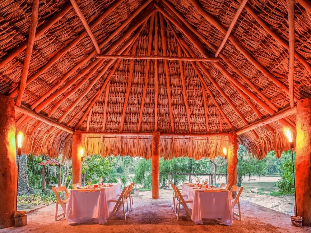 Dining area in terrace restaurant at The Explorean Kohunlich