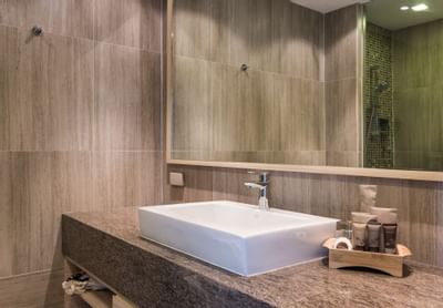 Vanity in Grand Deluxe Mountain View Room at Chatrium Resort