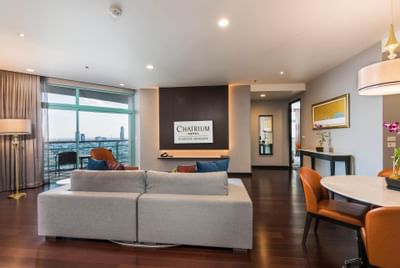 Sofas in Club Suite 2-Bedroom City View at Chatrium Hotel