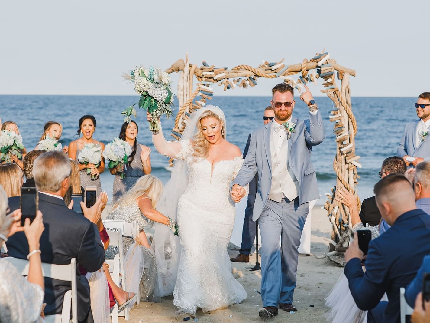 Couple getting married on the beach