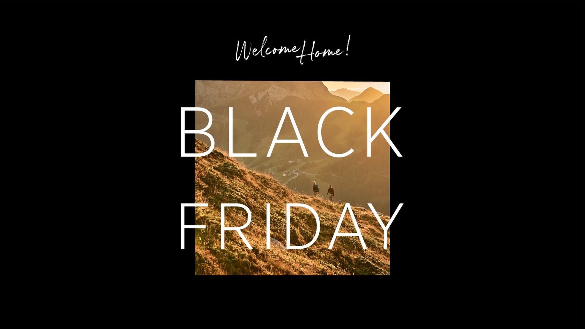 Willkommensseite mit Berglandschaft und 