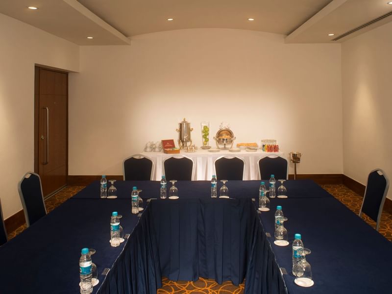 U-shaped table set-up in a meeting room at Grand Fiesta Americana