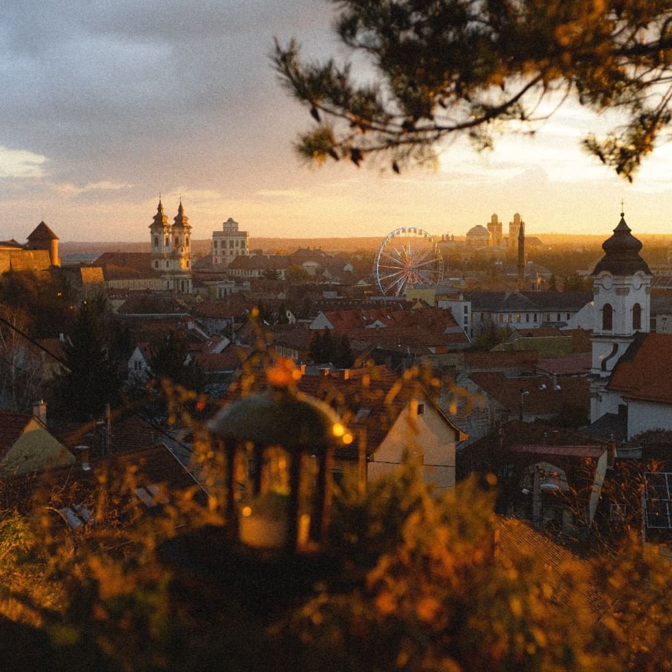 Eager city during golden hours near Falkensteiner Hotels