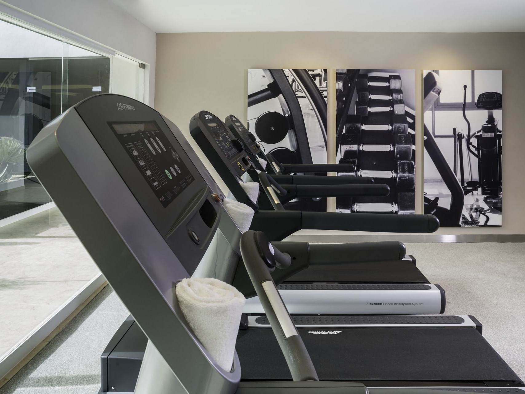 Closeup of machines in a gym & wellness center at Fiesta Inn