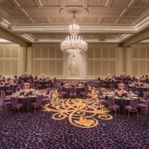 Banquet table setup in Gala Ballroom at Palazzo Versace
