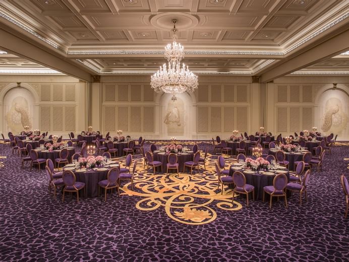 Banquet setup in Gala ballroom at Palazzo Versace Dubai