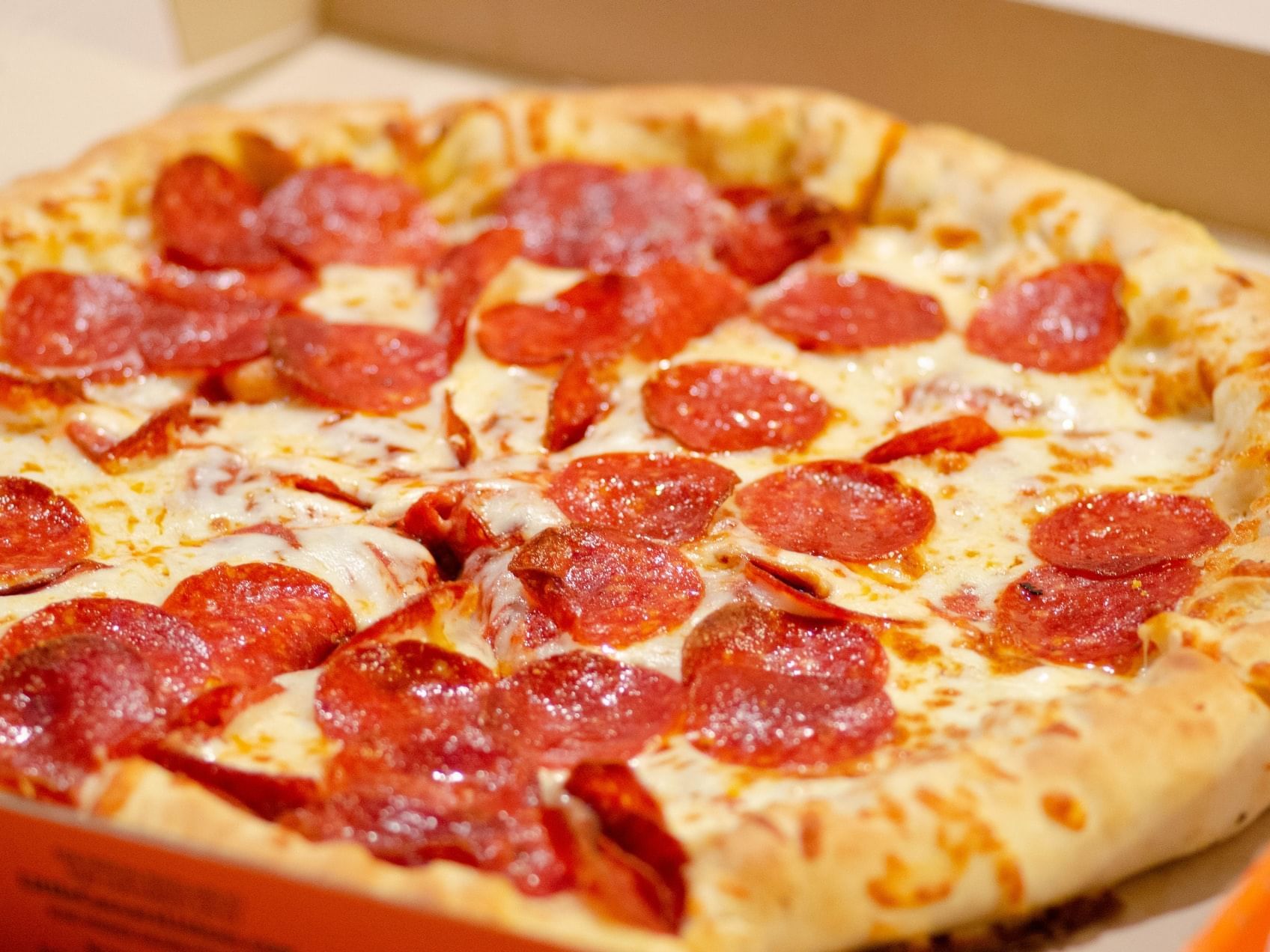 A pepperoni pizza (Take away service)