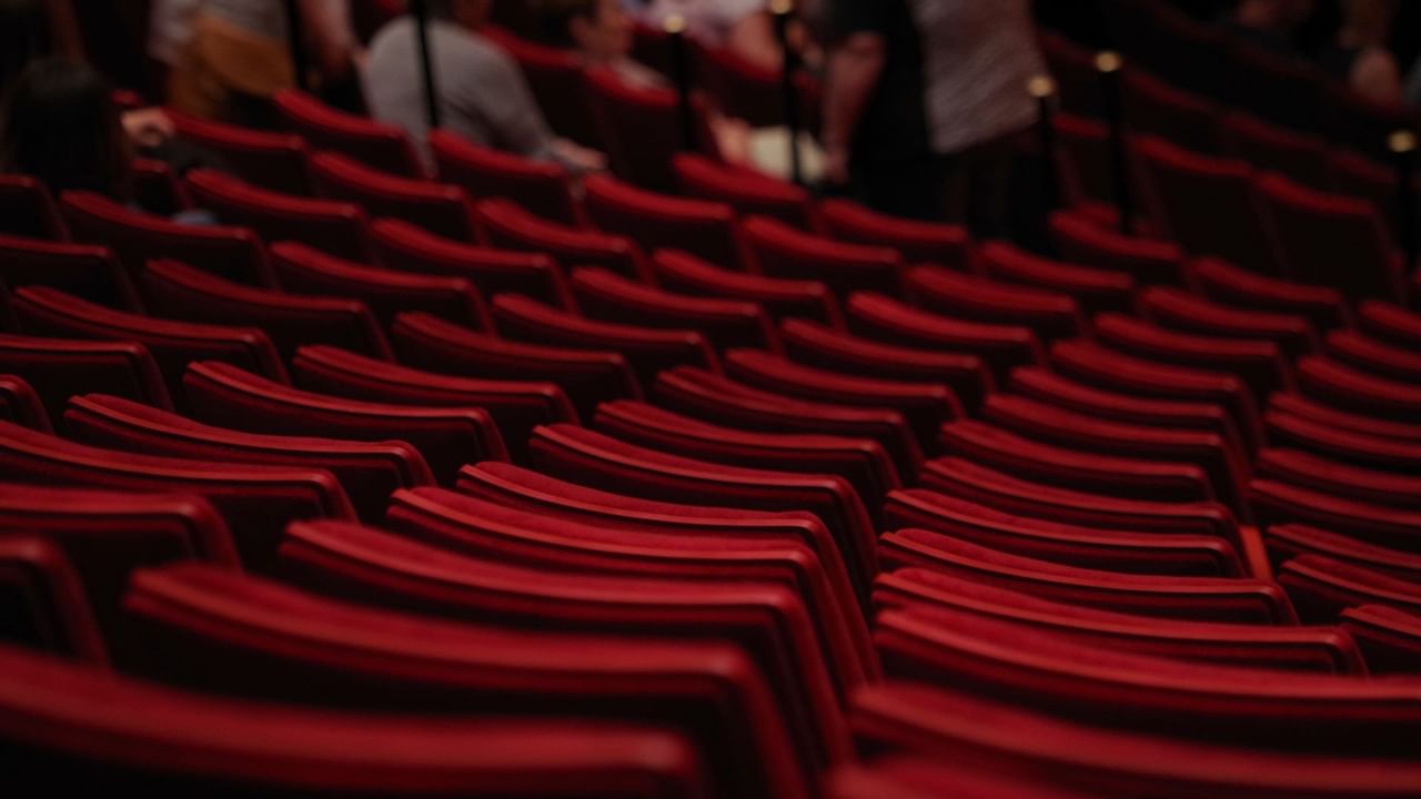 Red seats in Queen Elizabeth Theatre in Vancouver