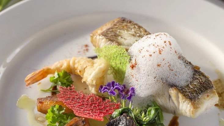 Dish served in Lagoon Terrace Restaurant at Warwick Le Lagon