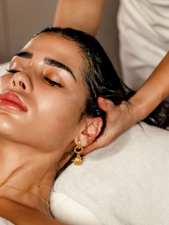 Women having a hair treatment at Palazzo Versace