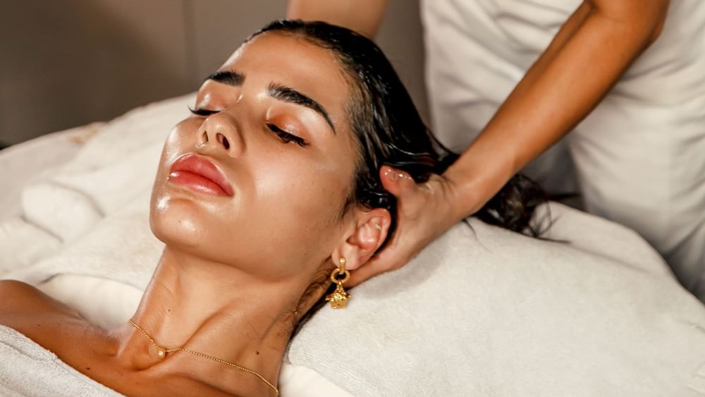 Women having a hair treatment at Palazzo Versace