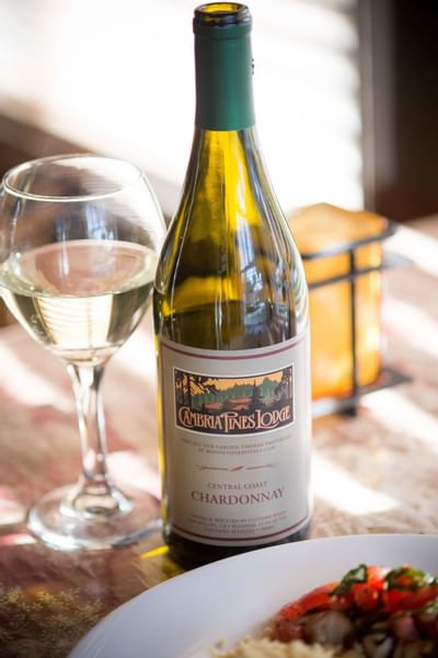 Wine bottle with glass