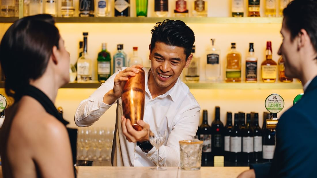 Bartender in Eva's Restaurant & Bar at Pullman Melbourne City