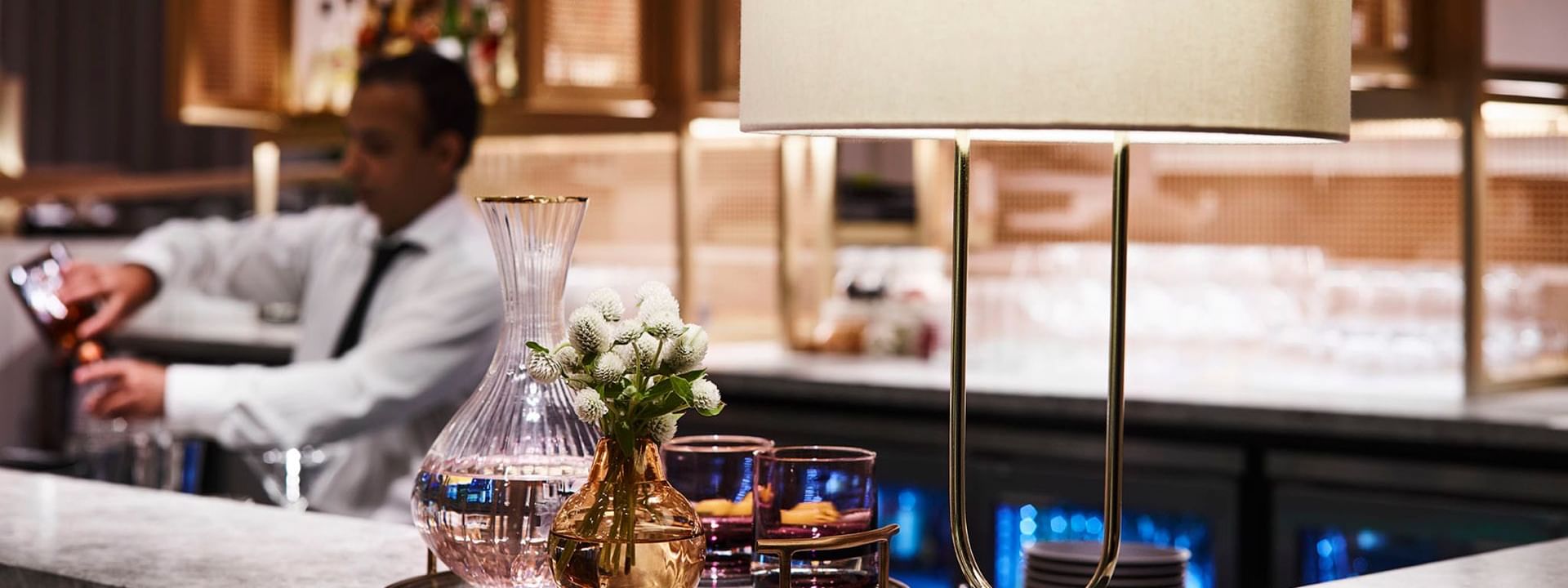 Bar counter in PS Wine Cafe at Novotel Sydney Darling Square