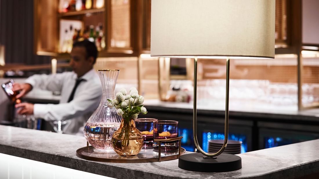 Bar counter in PS Wine Cafe at Novotel Sydney Darling Square