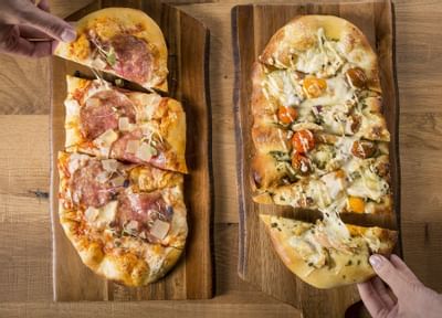 two flat bread pizzas