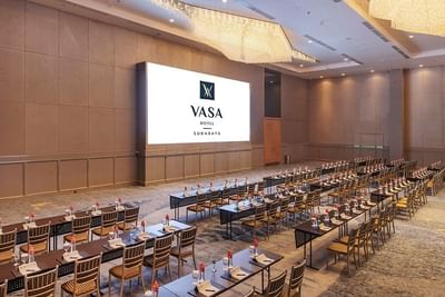 Classroom set-up in a meeting room at Vasa Hotel Surabaya