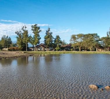 Distant Exterior view of the hotel at Sweetwaters Serena Camp