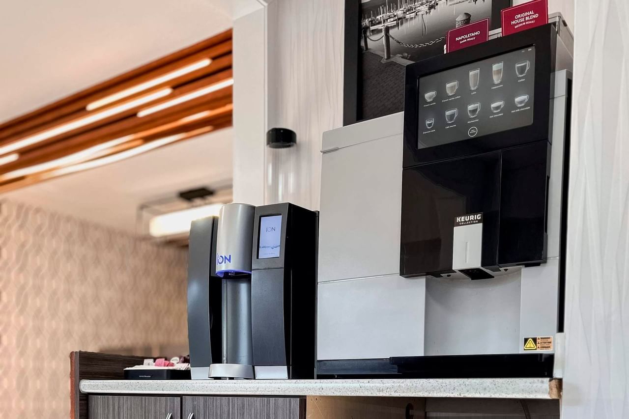 Coast Metro Vancouver Hotel lobby coffee machine