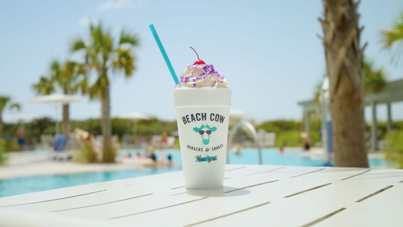 A milkshake by the pool from Cow shake at WaterColor Inn