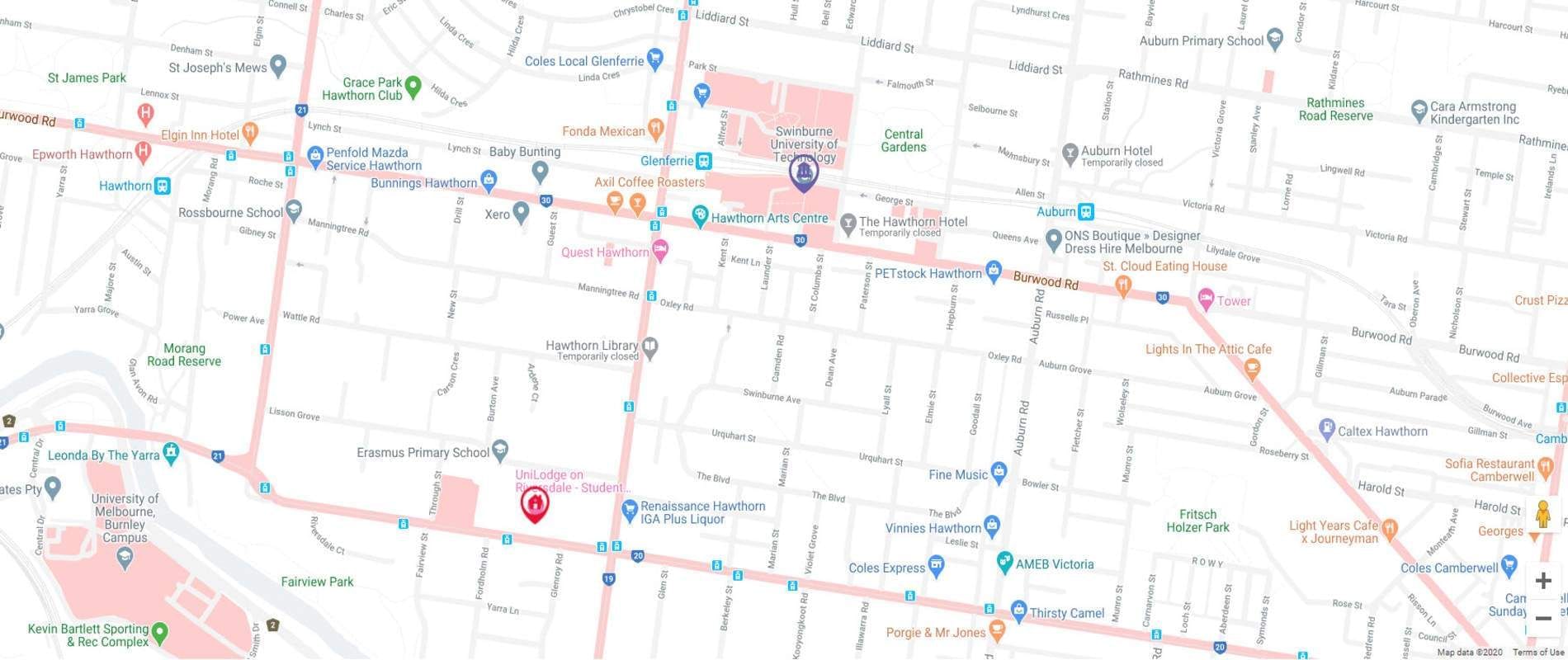 Student Living on Riversdale Map