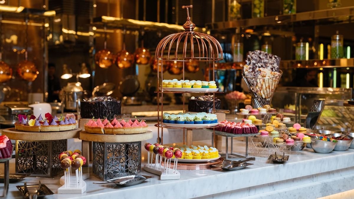 Sweets table in an Epicurean restaurant at Crown Towers Sydney