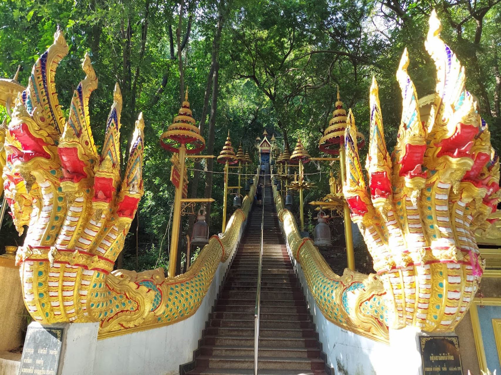 Stairway railing deco in Wat Cha Am Khiri near U Hua Hin